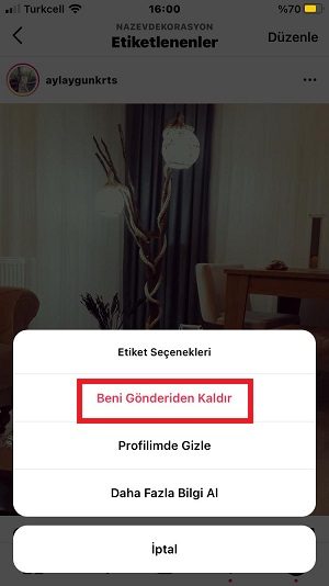 Etiket Kaldırma İşlemi