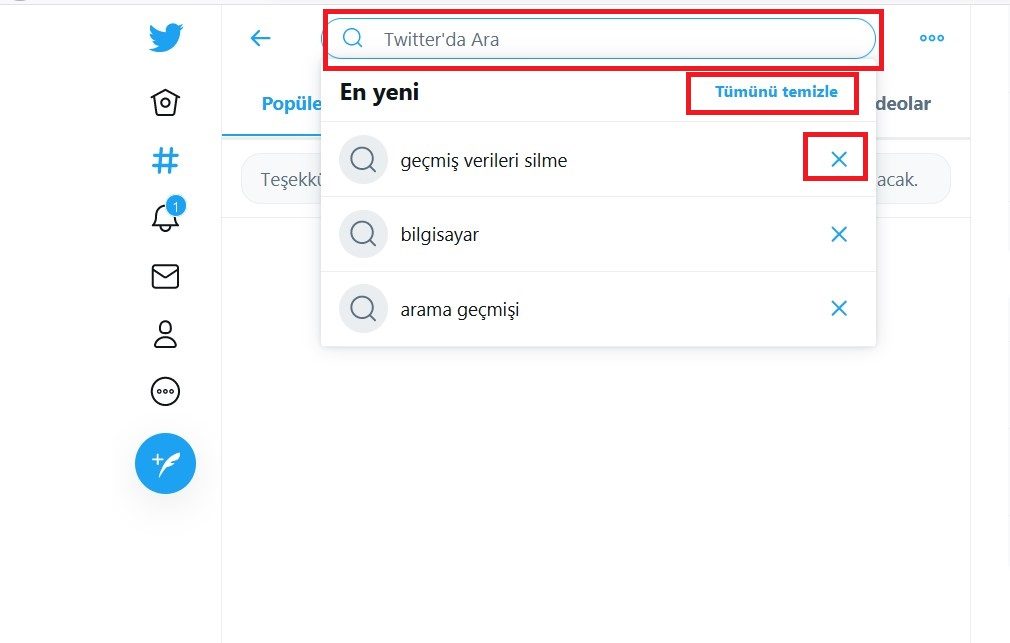 Twitter Arama Geçmişi Nasıl Silinir?