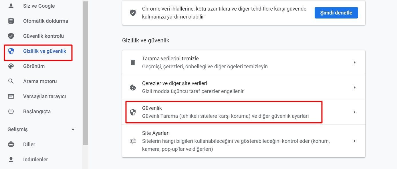 Google Chrome çözüm